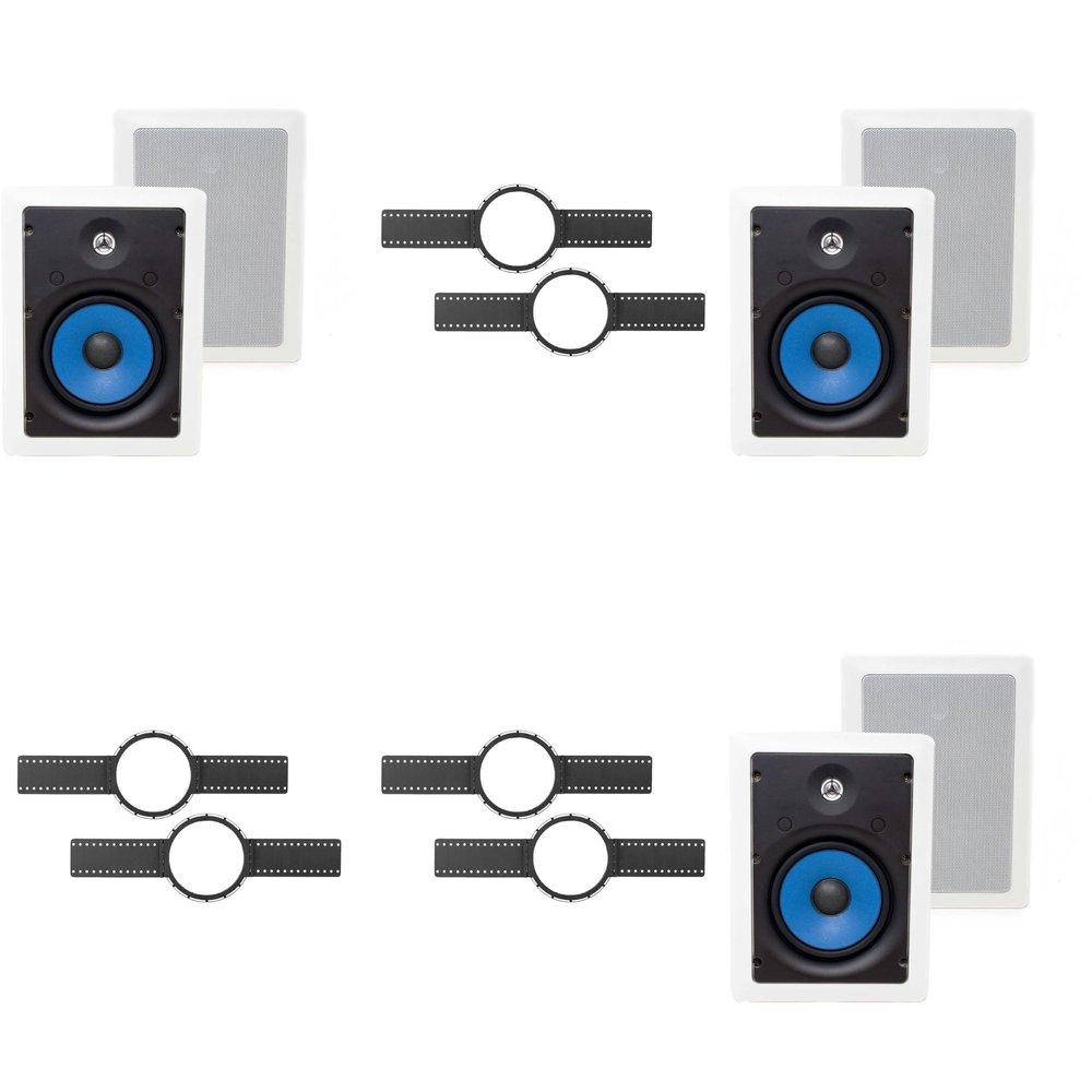 3-Legrand MS3651 3000 Series 6.5" in-Wall Speakers (Pair) + Install KIT (PRE Construction Bracket)
