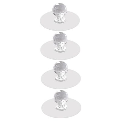 TOBBOMEY 4pcs Self Adhesive Ball Shaped Knobs Cabinet Handles Decorative Door Pulls No Punching Easy to Install
