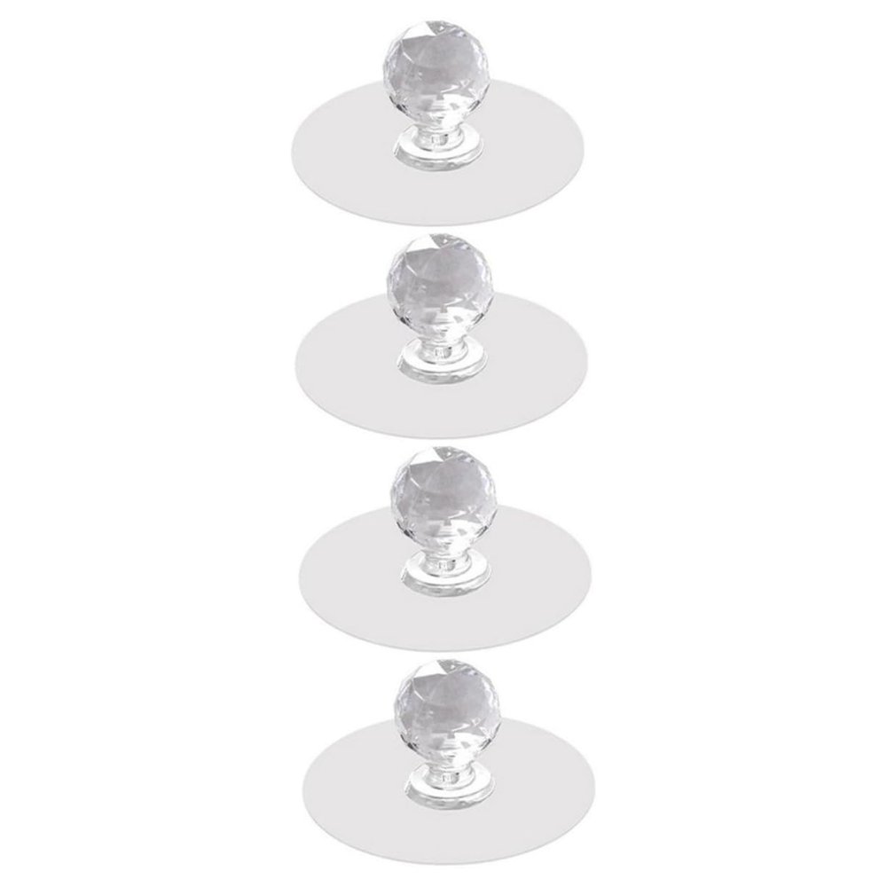 TOBBOMEY 4pcs Self Adhesive Ball Shaped Knobs Cabinet Handles Decorative Door Pulls No Punching Easy to Install