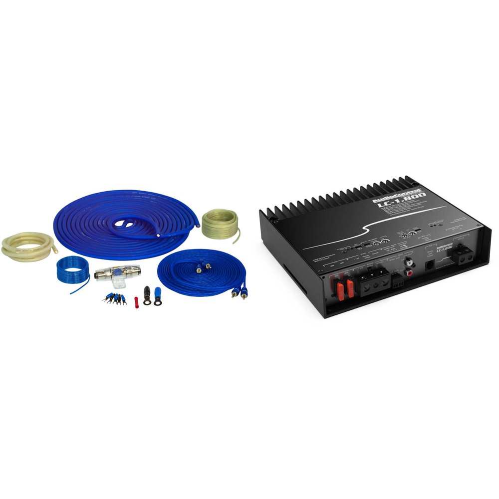AudioControl LC-1.800 High-Power Mono Subwoofer Amplifier with Accubass with 4GA OFC Pure Copper Wiring Kit