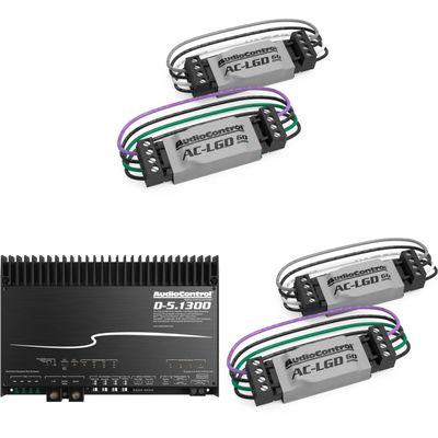 Audiocontrol D-5.1300 High Power DSP Multi-Channel Amplifier with Accubass with 2 Pairs AudioControl AC-LGD 60 Load generating Devices