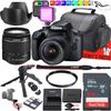 Canon EOS Rebel T100 (4000D) DSLR Camera with Canon EF-S 18-55mm f/3.5-5.6 III Lens + 64 GB Memory + RGB LED Video Light + Camera Case + UV Filter + Gripster Tripod + More (16pc Bundle) (Renewed) view 1