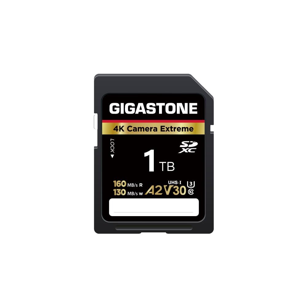 5-Years Data Recovery GIGASTONE 1TB SD Card, 4K Camera Extreme, A2 V30 U3 C10 SDXC Memory Card High Speed, Compatible with Canon Kodak Olympus Digital Camera
