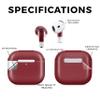 (2 Pack) Headphone Skin Compatible with Apple AirPods 4 - Solid Burgundy - Premium 3M Vinyl Protective Wrap Decal Cover - Easy to Apply | Crafted in The USA by MightySkins view 2