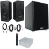 Audiosavings Bundle: Silver Amplifier Receiver Bundle with Pair Rockville RockShelf Bookshelf Speakers,(2) Rockville BN20 Cable & Rockville Rock Shaker Subwoofer Sub & Rockville RCDR25B Cable (6 Item) view 1