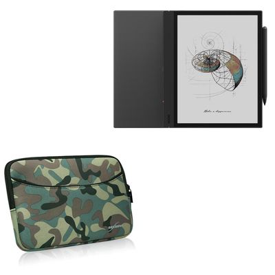 BoxWave Case Compatible with Boox Note Air 4 C - Camouflage Suit with Pocket, Neoprene Camo Suit Zipper Pocket for Storage