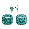 (2 Pack) Headphone Skin Compatible with Apple AirPods 4 - Teal Leopard - Premium 3M Vinyl Protective Wrap Decal Cover - Easy to Apply | Crafted in The USA by MightySkins view 1