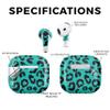 (2 Pack) Headphone Skin Compatible with Apple AirPods 4 - Teal Leopard - Premium 3M Vinyl Protective Wrap Decal Cover - Easy to Apply | Crafted in The USA by MightySkins view 2