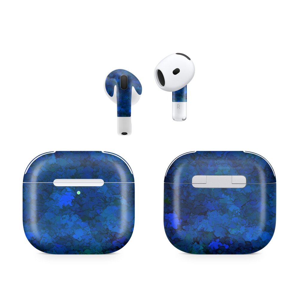(2 Pack) Headphone Skin Compatible with Apple AirPods 4 - Blue Ice - Premium 3M Vinyl Protective Wrap Decal Cover - Easy to Apply | Crafted in The USA by MightySkins