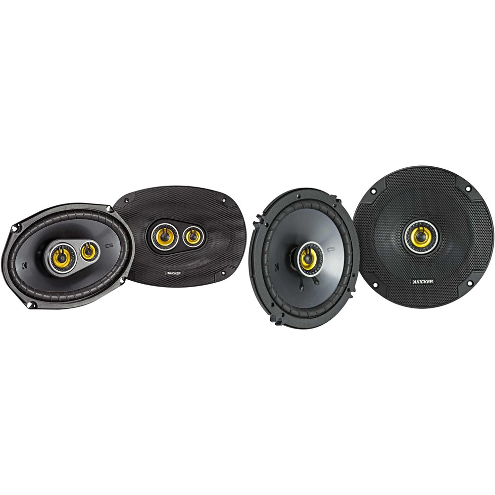 KICKER 46CSC6934 CS-Series CSC693 6x9-Inch (160x230mm) 3-Way Speakers w/ 46CSC654 6.5" Coaxial Bundle