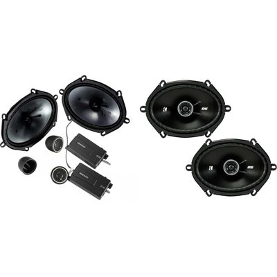 Kicker 46CSS684 CS-Series CSS68 6x8-Inch (160x200mm) Component System with .75-inch tweeters w/ 43DSC6804 6x8 Coaxial Bundle