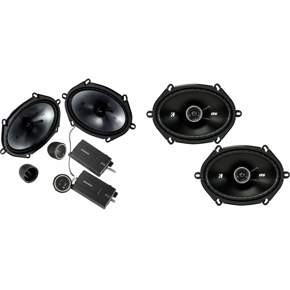 Kicker 46CSS684 CS-Series CSS68 6x8-Inch (160x200mm) Component System with .75-inch tweeters w/ 43DSC6804 6x8 Coaxial Bundle