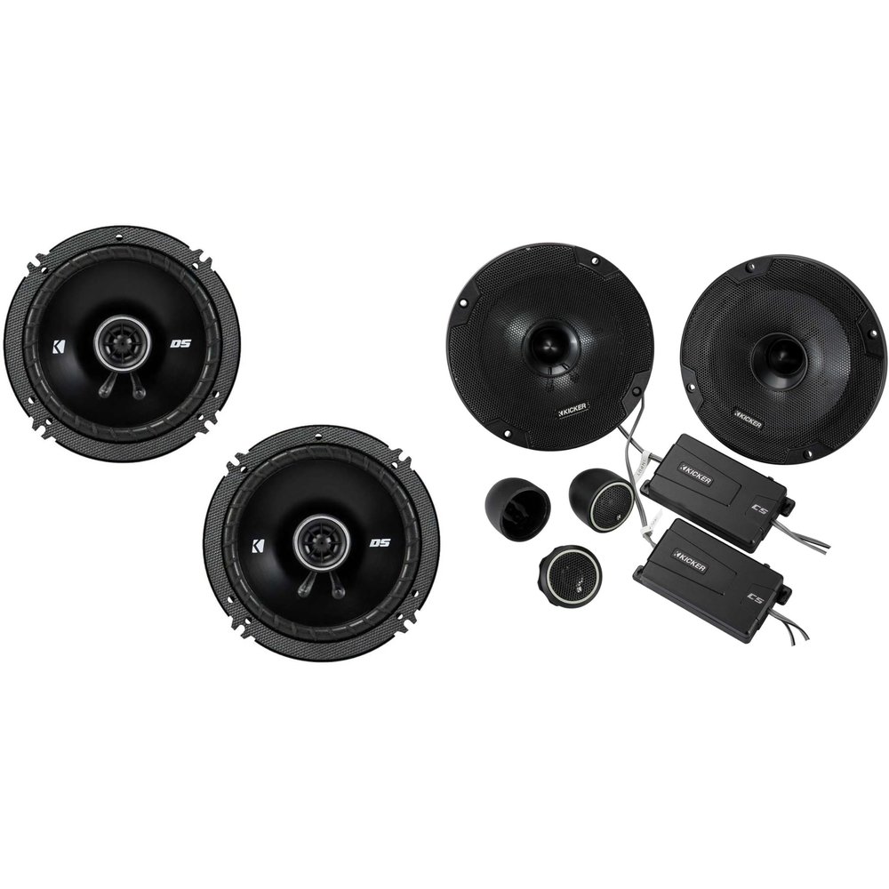 Kicker 46CSS654 CS-Series CSS65 6.5-Inch (160mm) Component System with .75-inch tweeters w/ 43DSC6504 6.5" Coaxial Bundle