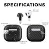 Carbon Fiber (2 Pack) Headphone Skin Compatible with Apple AirPods 4 - Deep Space - Premium 3M Vinyl Protective Wrap Decal Cover - Easy to Apply | Crafted in The USA by MightySkins view 2