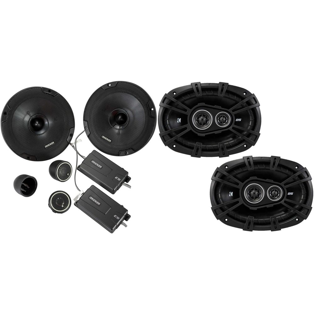 Kicker 46CSS674 CS-Series CSS67 6.75-Inch (165mm) Component System with .75-inch tweeters w/ 43DSC69304 6x9 Coaxial Bundle