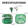 (2 Pack) Headphone Skin Compatible with Apple AirPods 4 - Green Stars - Premium 3M Vinyl Protective Wrap Decal Cover - Easy to Apply | Crafted in The USA by MightySkins view 2