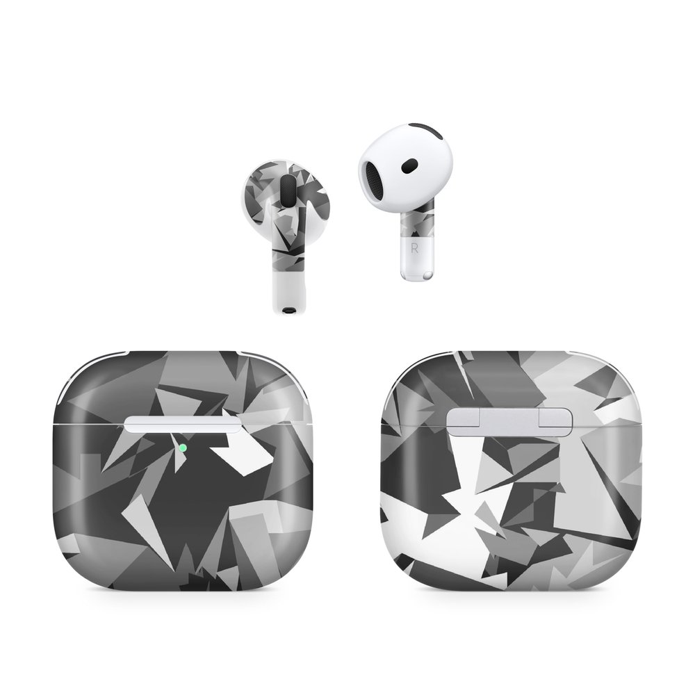(2 Pack) Headphone Skin Compatible with Apple AirPods 4 - Mono Camo - Premium 3M Vinyl Protective Wrap Decal Cover - Easy to Apply | Crafted in The USA by MightySkins
