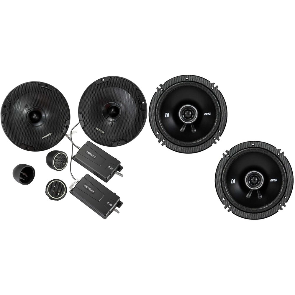 Kicker 46CSS674 CS-Series CSS67 6.75-Inch (165mm) Component System with .75-inch tweeters w/ 43DSC6504 6.5" Coaxial Bundle