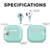 (2 Pack) Headphone Skin Compatible with Apple AirPods 4 - Solid Seafoam - Premium 3M Vinyl Protective Wrap Decal Cover - Easy to Apply | Crafted in The USA by MightySkins view 2