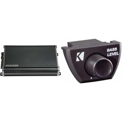 Kicker CX1200.1 1200W Mono D Audio Amp w/Bass Knob Bundle