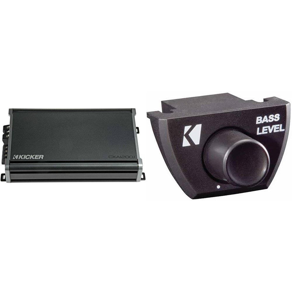 Kicker CX1200.1 1200W Mono D Audio Amp w/Bass Knob Bundle