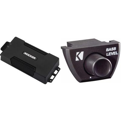 Kicker 48PXA4004 Weatherproof Powersport Amplifier - 4x100-Watt Full-Range Amplifier w/Bass Knob Bundle