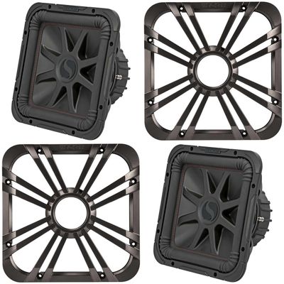 Kicker (2) 45L7R122 L7R 12-Inch (30cm) Subwoofer, Dual Voice Coil, 2-Ohm w/Charcoal LED Grill Bundle