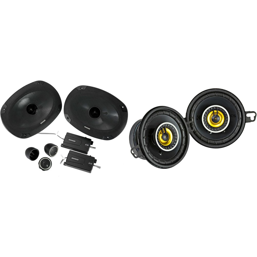 Kicker 46CSS694 CS-Series CSS69 6x9-Inch (160x230mm) Component System with .75-inch w/ 46CSC354 3.5" Coaxial Bundle