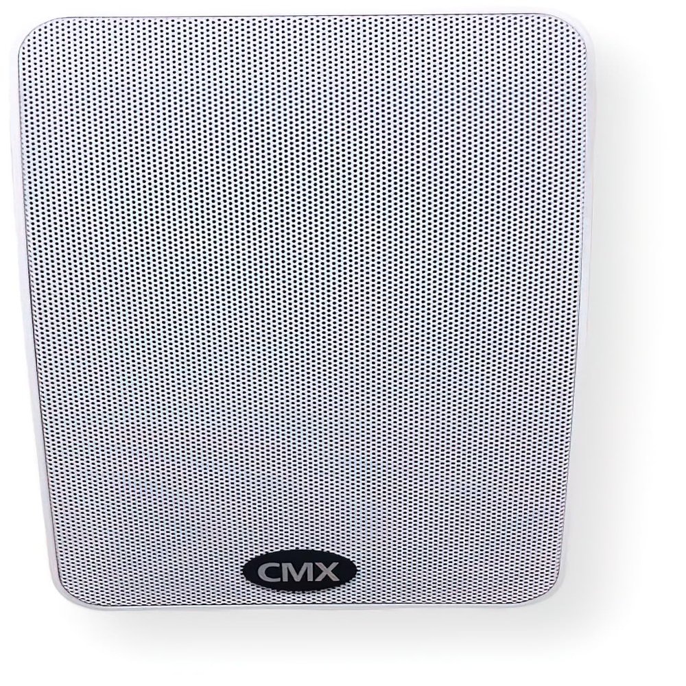 CMX Audio WSK-523SW 2-Way Wall Mount Speaker, White; 30W Rated Power Output; 30/15/7.5/3.75W Power Taps at 8 Ohms; 5.25" Paper Dual Cone Speaker; ABS Enclosure; Waterproof Finish Metal Grille