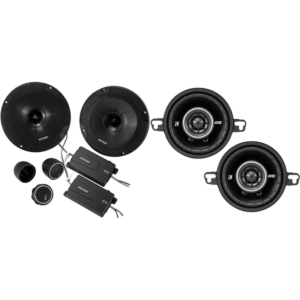 Kicker 46CSS654 CS-Series CSS65 6.5-Inch (160mm) Component System with .75-inch tweeters w/ 43DSC3504 3.5" Coaxial Bundle
