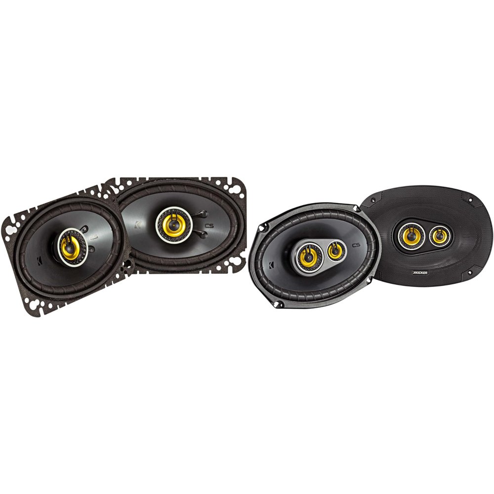Kicker 46CSC6934 CS-Series CSC693 6x9-Inch (160x230mm) 3-Way Speakers w/ 46CSC464 4x6 Coaxial Bundle