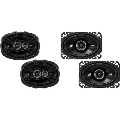 Kicker DSC6930 6x9-Inch (160x230mm) 3-Way Speakers w/ 43DSC4604 4x6 Coaxial Bundle