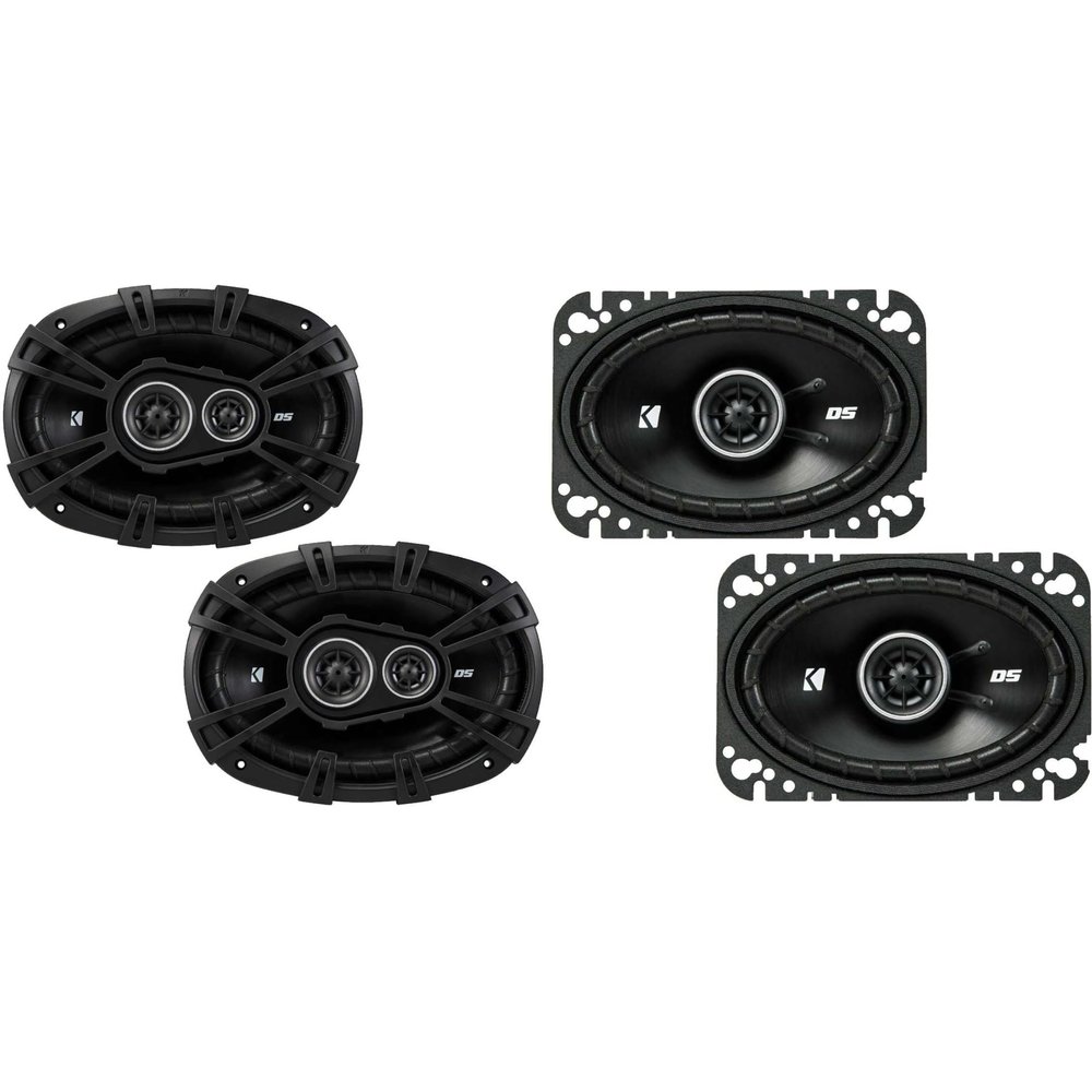 Kicker DSC6930 6x9-Inch (160x230mm) 3-Way Speakers w/ 43DSC4604 4x6 Coaxial Bundle