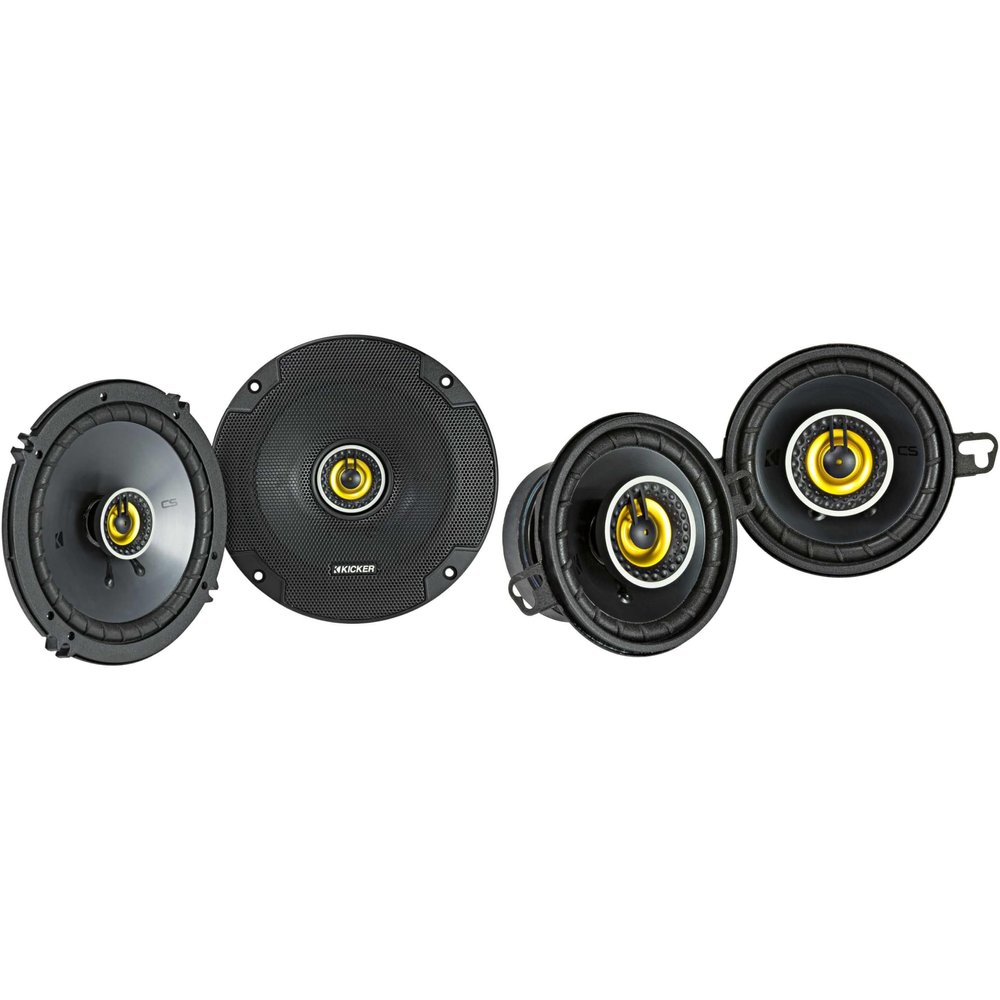 Kicker 46CSC654 CS-Series CSC65 6.5-Inch (160mm) Coaxial Speakers w/ 46CSC354 3.5" Coaxial Bundle