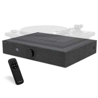 Andover Audio Spinbase 2 Speaker System Designed for Turntables; Phono Input, BT, Analog and Optical Input, ISOGroove Anti-Feedback, with Remote Control (Black)