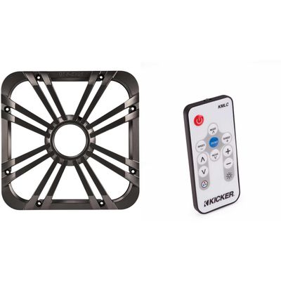 Kicker 11L712GLC 12" Charcoal Grille w/LED for SoloBaric 11S12L7 Subwoofer Sub & 41KMLC Remote Bundle