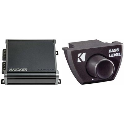 Kicker 46CXA4001 CXA4001-400-Watt Mono Class D Subwoofer Amp w/Bass Knob Bundle