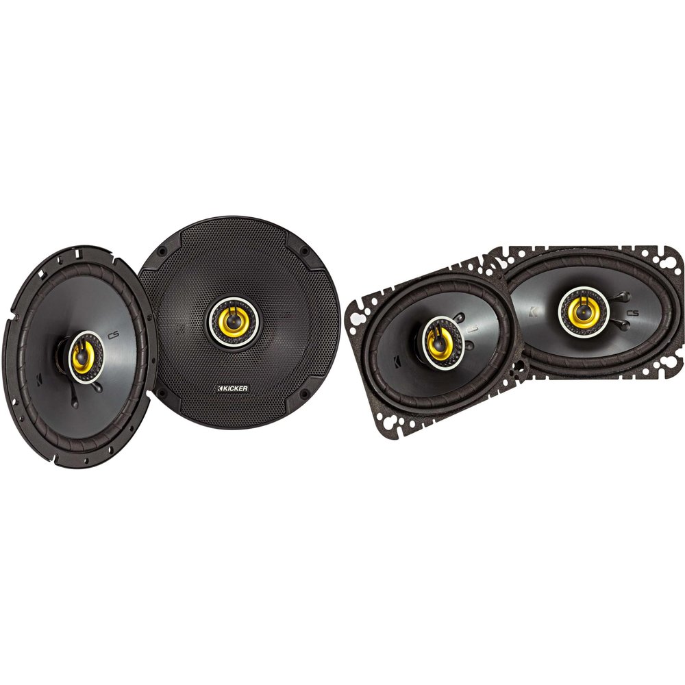 Kicker 46CSC674 CS-Series CSC67 6.75-Inch (165mm) Coaxial Speakers w/ 46CSC464 4x6 Coaxial Bundle