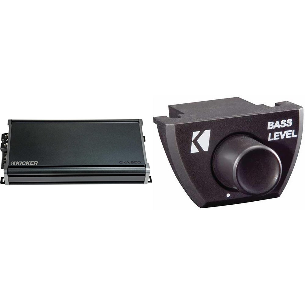 Kicker CX Series CX1800.1 1800W Mono Class D Mosfet Full-Range Car Amp w/Bass Knob Bundle