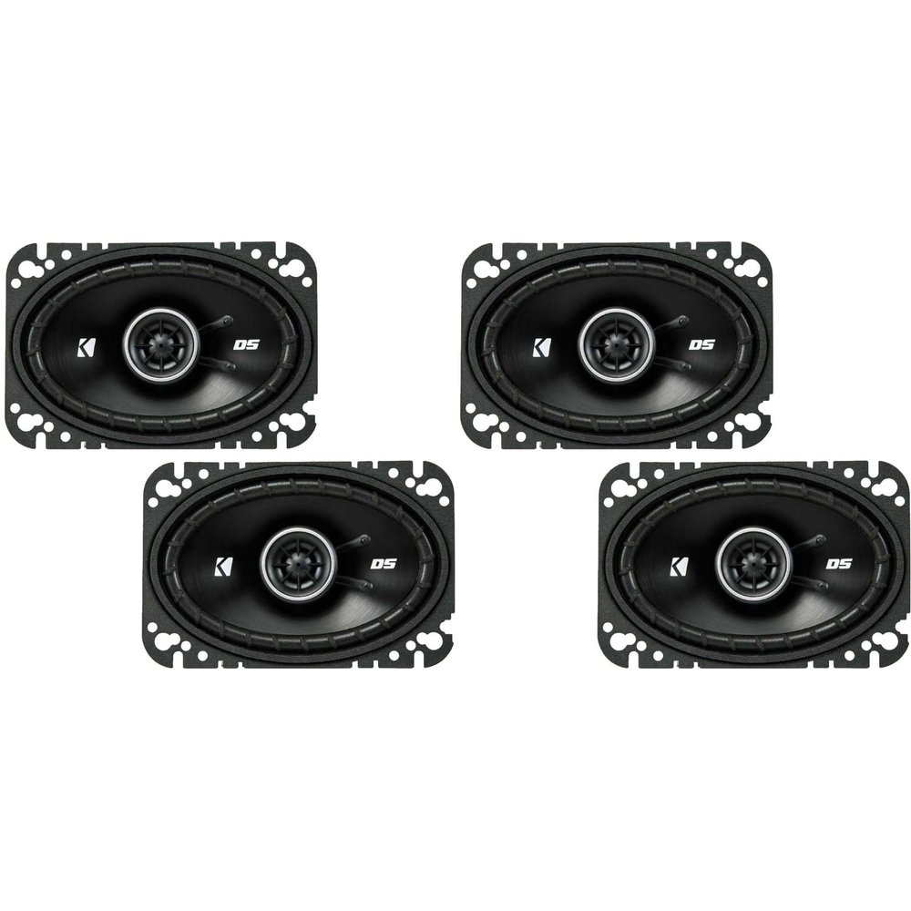 Kicker DSC460 4x6-Inch (100x160mm) Coaxial Speakers w/ 43DSC4604 4x6 Coaxial Bundle