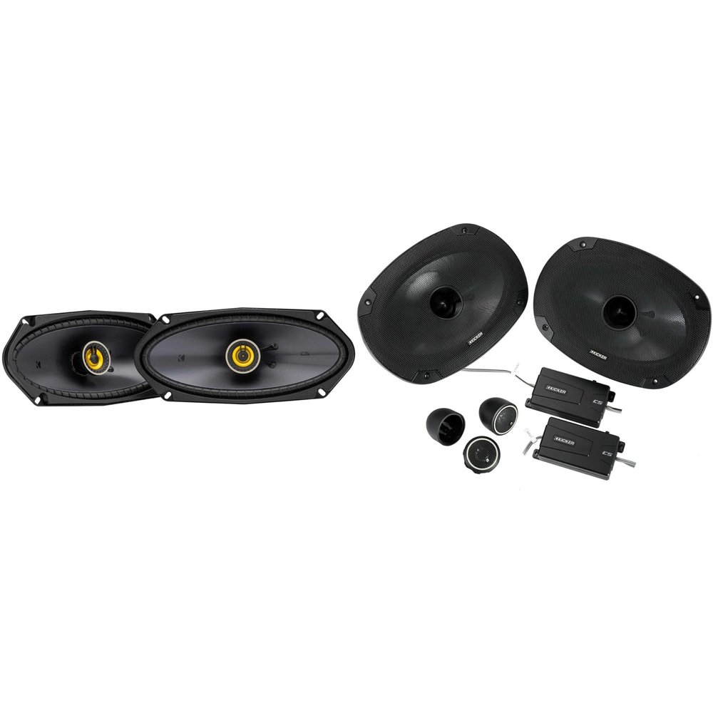 Kicker 46CSS694 CS-Series CSS69 6x9-Inch (160x230mm) Component System with .75-inch w/ 50CSC4104 4x10 Coaxial Bundle