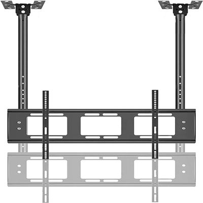 Double Pole Ceiling TV Bracket for 55-86 Inch LED Flat Panel Display Hanging TV Bracket Universal TV Hanger Ceiling Bracket
