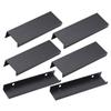 Yardenfun 6pcs Modern Black Aluminum Door Handles Brushed Cabinet Pulls Easy Install Kitchen Cabinet Handles for Living view 1