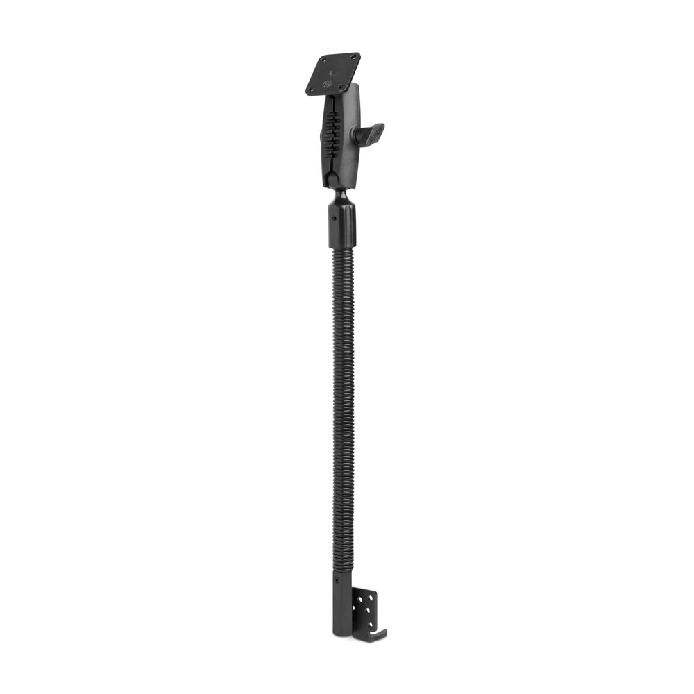 ARKON Mounts Aluminum Car or Truck Seat Rail Mount | AMPS Compatible | 18 Bendable Gooseneck Arm | 4-Hole AMPS Compatible Device Holders | Durable Floor Mount | Strong Bendable arm
