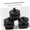 HOMSFOU 4pcs Aluminum Alloy Hot Shoe Mount Adapter Dual Layer Cold Shoe Mount Tripod Compatible for Led Lights Microphones Monitors Camera Accessory view 2
