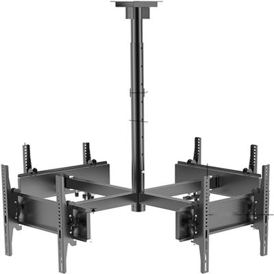 Ceiling TV Mount Bracket - Four Sided Ceiling TV Mount Bracket, 32-50 Inch Full Motion, 4 Movement Flat/Curved Screen Bracket, Telescopic Height Adjustment