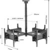 Ceiling TV Mount Bracket - Four Sided Ceiling TV Mount Bracket, 32-50 Inch Full Motion, 4 Movement Flat/Curved Screen Bracket, Telescopic Height Adjustment view 2