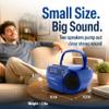 Emerson EPB-3003 Portable CD Cassette Boombox with AM FM Radio - Blue view 4