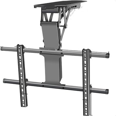 Adjustable Ceiling TV Mount Bracket - Motorized Tv Mount, 0-85 Flip Down TV/Monitor Bracket, 32-70 Inch Electric TV Lift, Remote Control Large Flip Down Motorized Pitched Roof