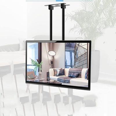 Dual Pole TV Lifter, Height Adjustable Single Screen TV Stand, Tilting Telescopic Ceiling TV Stand, Fits 60-100 Inch TVs
